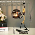 Castiçal Escultura Abstrata Nórdica – Porta-Vela de Metal Artesanal para Decoração Moderna
