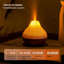 Umidificador Vulcão 300ml com LED 7 Cores e Difusor USB de Aromaterapia