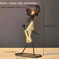 Castiçal Escultura Abstrata Nórdica – Porta-Vela de Metal Artesanal para Decoração Moderna